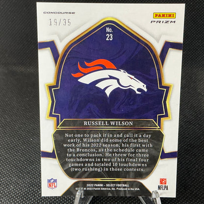 2022 Panini Select Russell Wilson White Prizm /35 #23