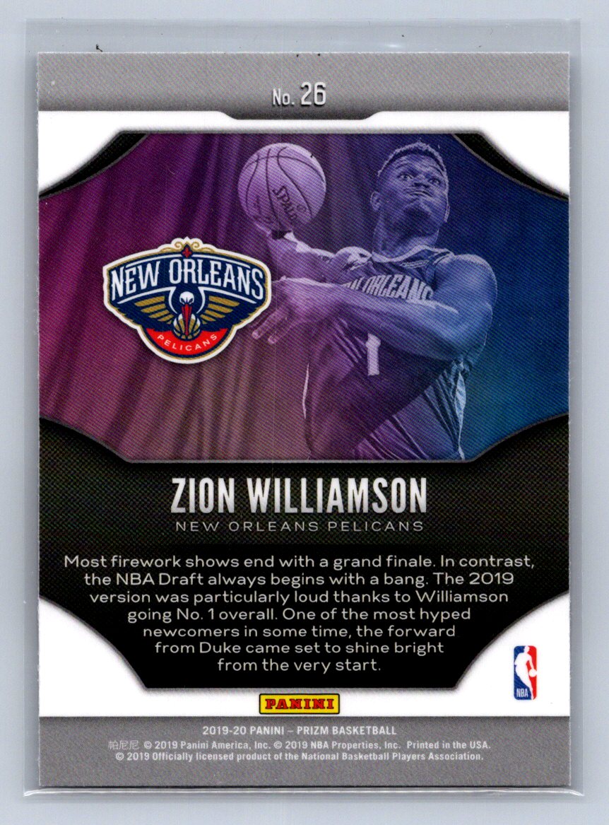 2019-20 Panini Prizm Fireworks Zion Williamson #26