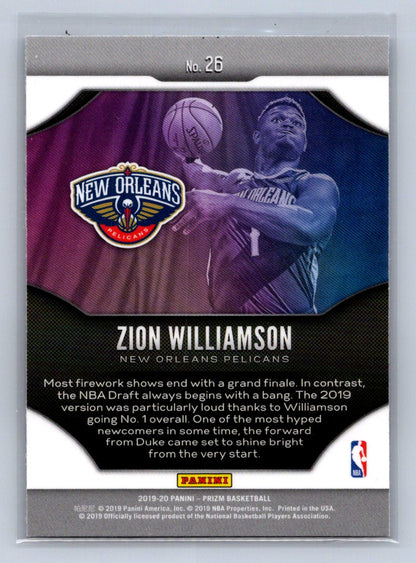 2019-20 Panini Prizm Fireworks Zion Williamson #26