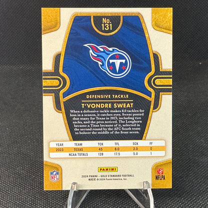 2024 Panini Gold Standard T'Vondre Sweat White Gold /65 #131