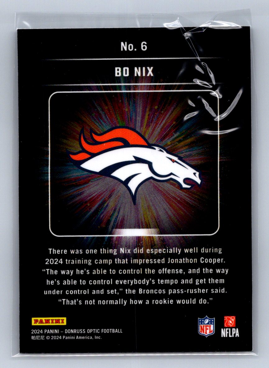 2024 Panini Donruss Optic Bo Nix Light It Up #6