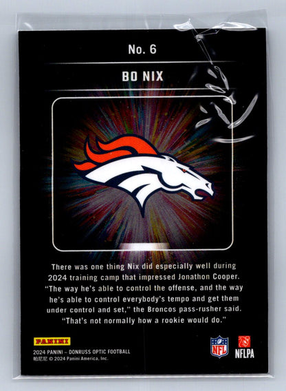 2024 Panini Donruss Optic Bo Nix Light It Up #6
