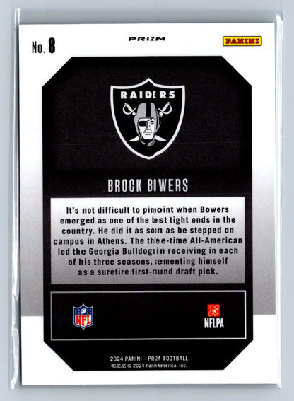 2024 Panini Prizm Brock Bowers Emergent Green Wave #8