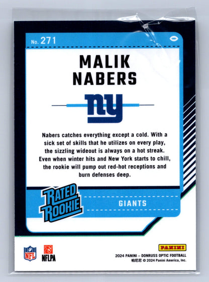 2024 Panini Donruss Optic Rated Rookie Malik Nabers #271