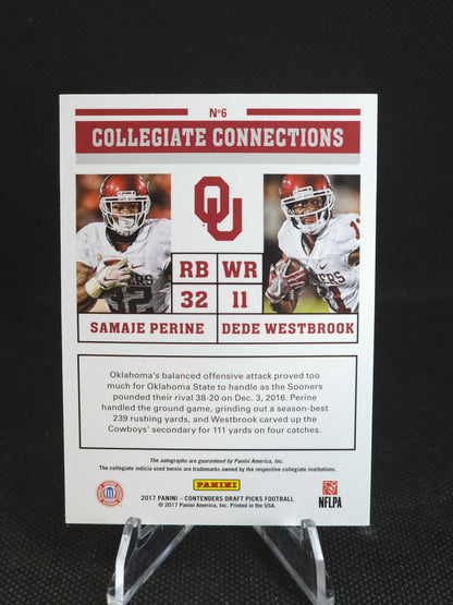 2017 Panini Contenders Draft Picks Samaje Perine Dede Westbrook Dual Auto #6