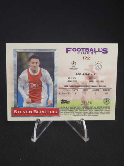 2021-22 Topps Finest Steven Berghuis Flashbacks Gold Refractor /50 #172