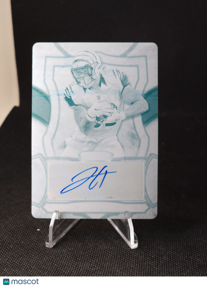 2015 Topps Supreme Jeremy Hill Cyan Printing Plate Auto 1/1 #SA-JH