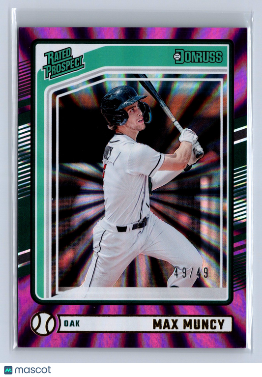 2024 Panini Donruss Rated Prospect Max Muncy Purple Laser /49 #183
