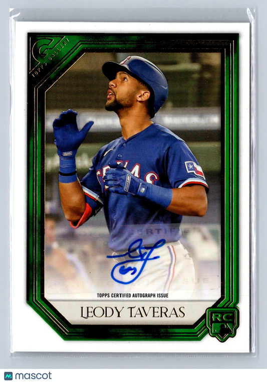 2021 Topps Gallery Leody Taveras Green Auto /99 #RA-LT
