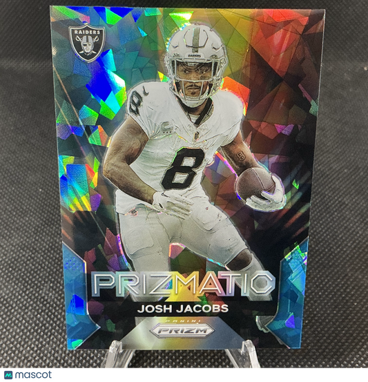 2023 Panini Prizm Josh Jacobs Prizmatic Blue Ice /99 #15