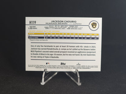 2024 Topps Holiday Jackson Chourio Plaid #H119