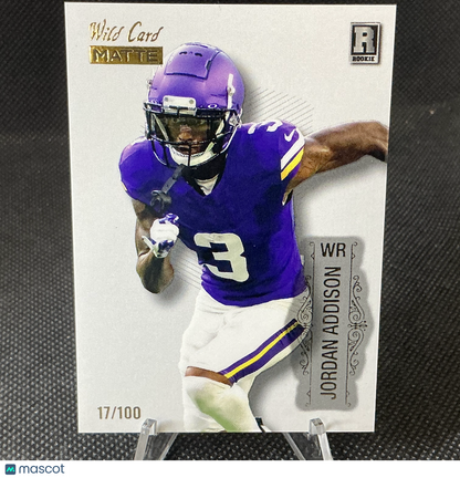 2023 Wild Card Jordan Addison Matte White /100 #BC-JA