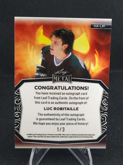 2024 Leaf Metal Luc Robitaille Jack-O-Lantern Auto #HA-LRI 1/3