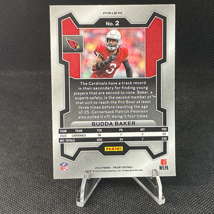 2023 Panini Prizm Budda Baker Red Sparkle #2