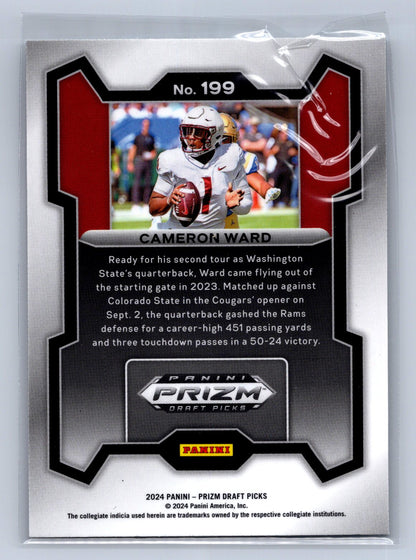 2024 Panini Prizm Draft Picks Cameron Ward #199