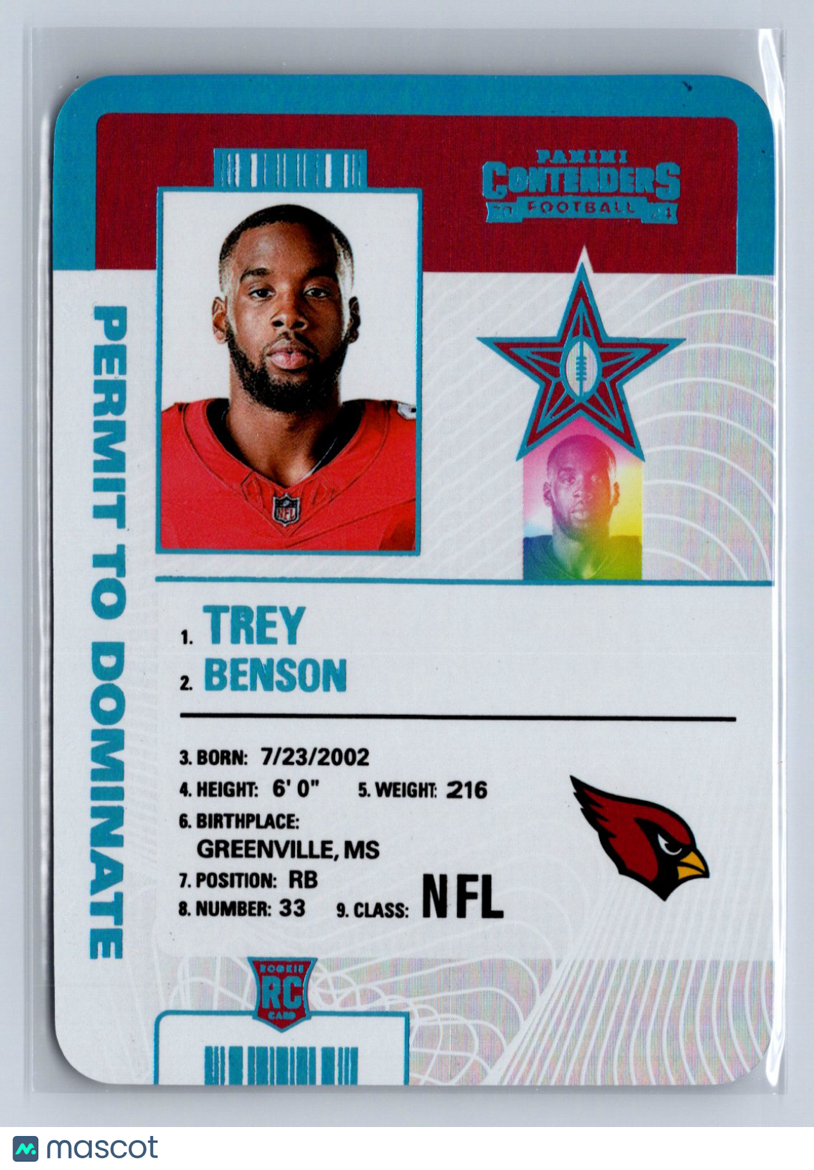 2024 Panini Contenders Trey Benson Permit To Dominate #33