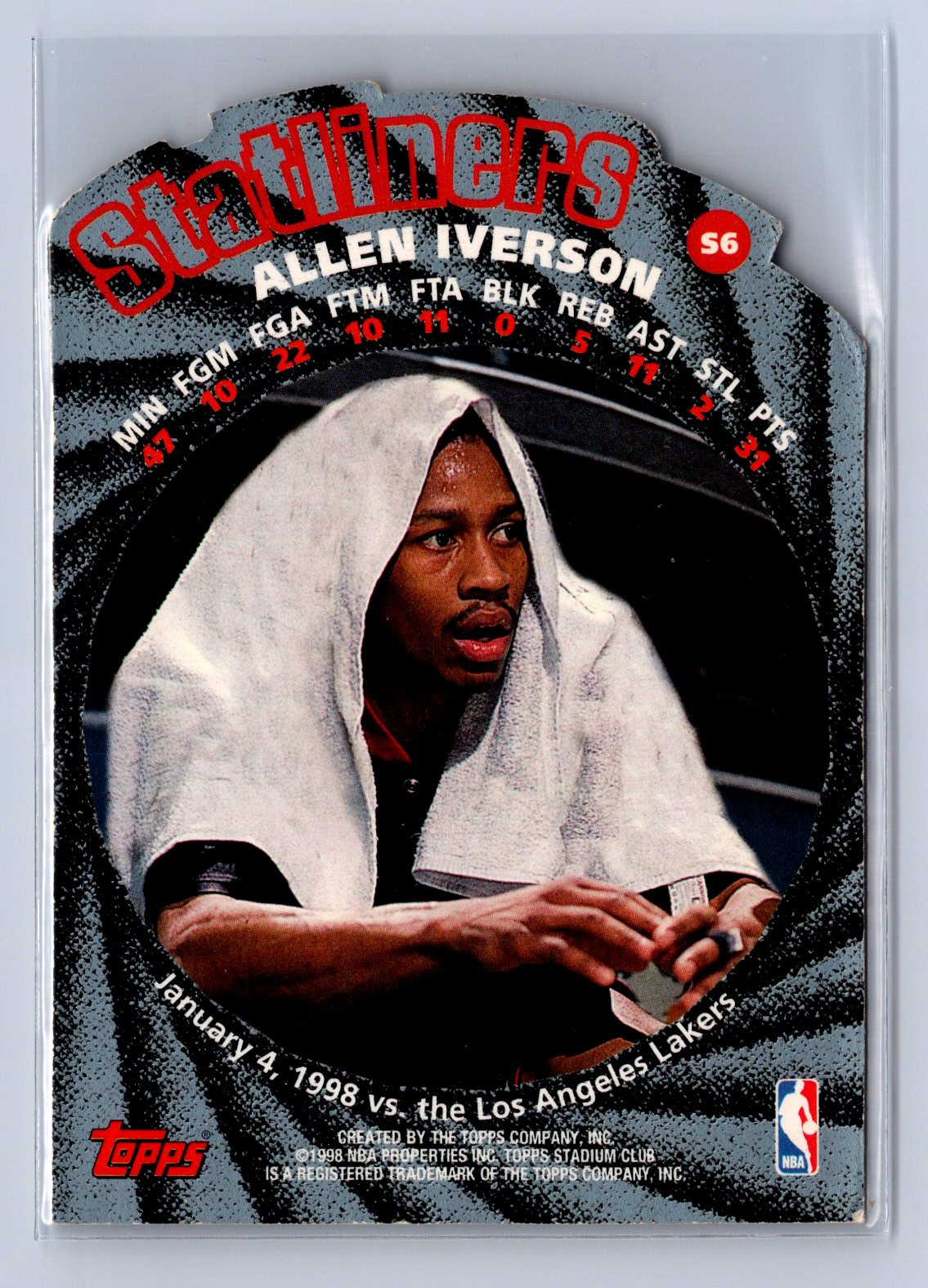 1997-98 Topps Stadium Club Statliners Allen Iverson #S6