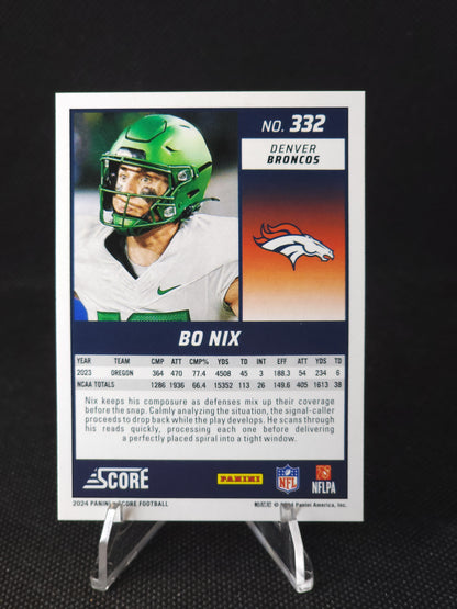 2024 Panini Score Bo Nix #332