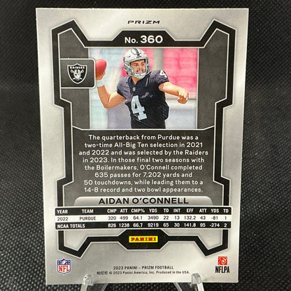 2023 Panini Prizm Aidan O'Connell Orange Ice #360