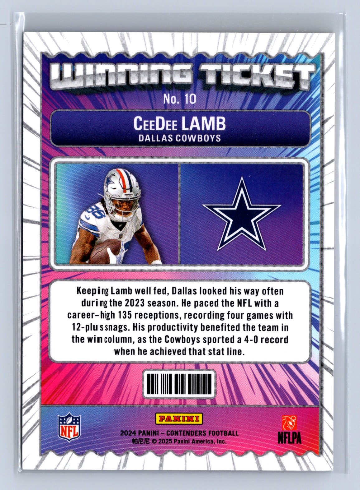2024 Panini Contenders Winning Ticket CeeDee Lamb #10