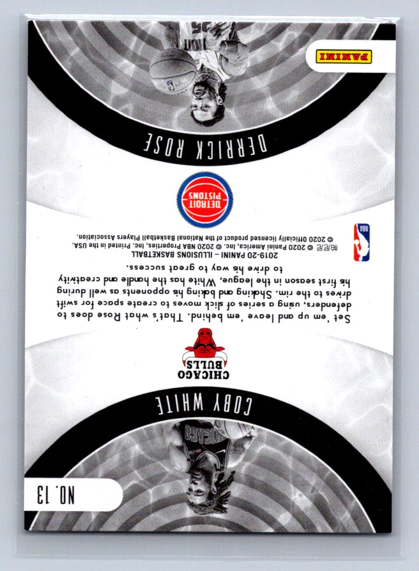 2019-20 Panini Illusions Rookie Reflections Coby White Derrick Rose #13