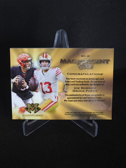 2023 Leaf Magnificence Joe Burrow Brock Purdy Magnificent Dual Auto /2 #MD-10