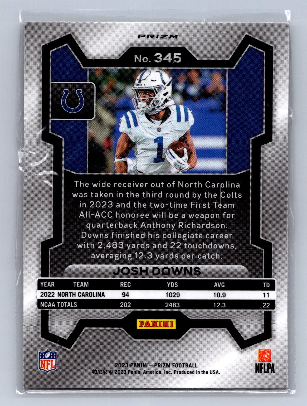 2023 Panini Prizm Josh Downs Lazer #345