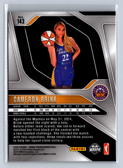 2024 Panini Prizm Cameron Brink Rookie Variation #143