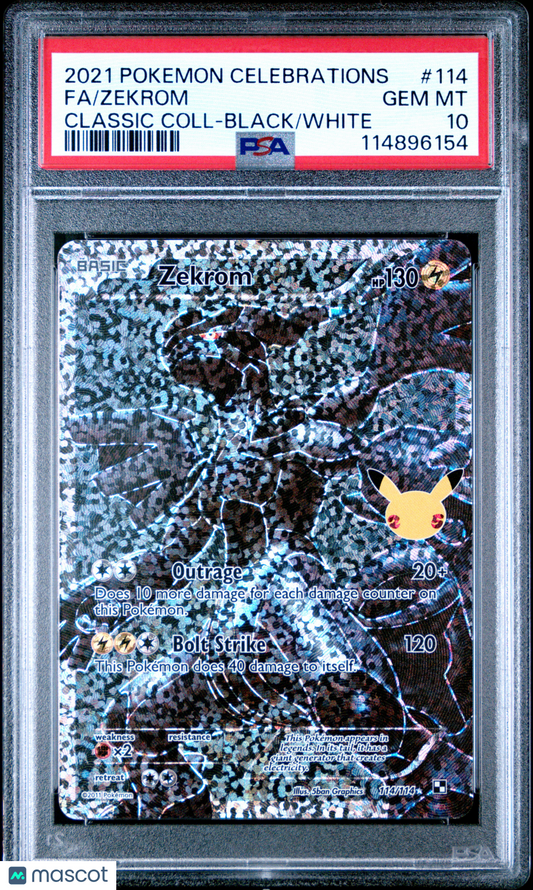 2021 Pokemon Celebrations Classic Collection Zekrom #114 PSA 10