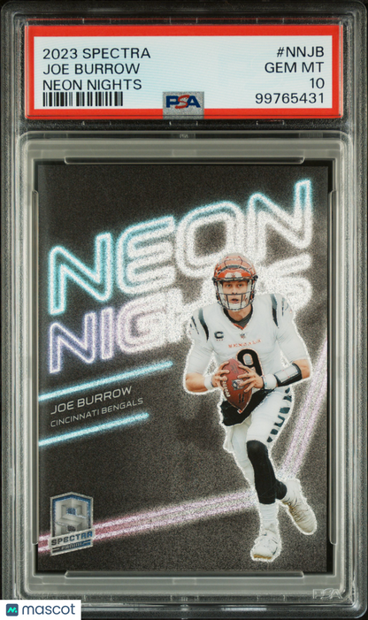 2023 Panini Spectra Neon Nights Joe Burrow #NNJB PSA 10