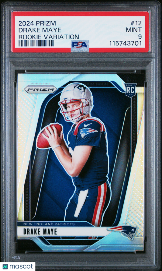 2024 Panini Prizm Rookie Variation Drake Maye #12 PSA 9