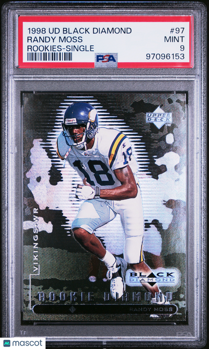 1998 Upper Deck Black Diamond Rookies Randy Moss Single #97 PSA 9