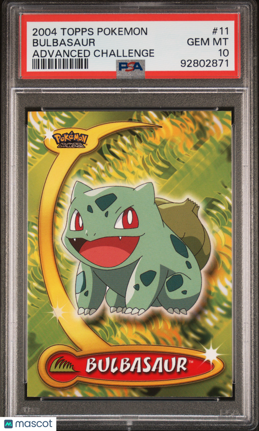 2004 Topps Pokemon Advanced Challenge Bulbasaur #11 PSA 10