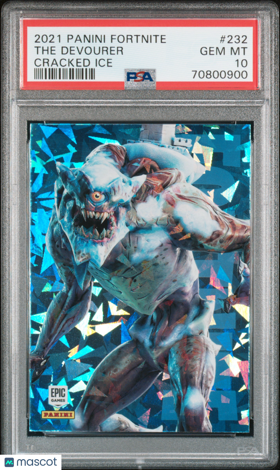 2021 Panini Fortnite The Devourer Cracked Ice #232 PSA 10