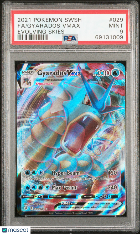2021 Pokemon Sword & Shield Evolving Skies Gyarados Vmax #029 PSA 9