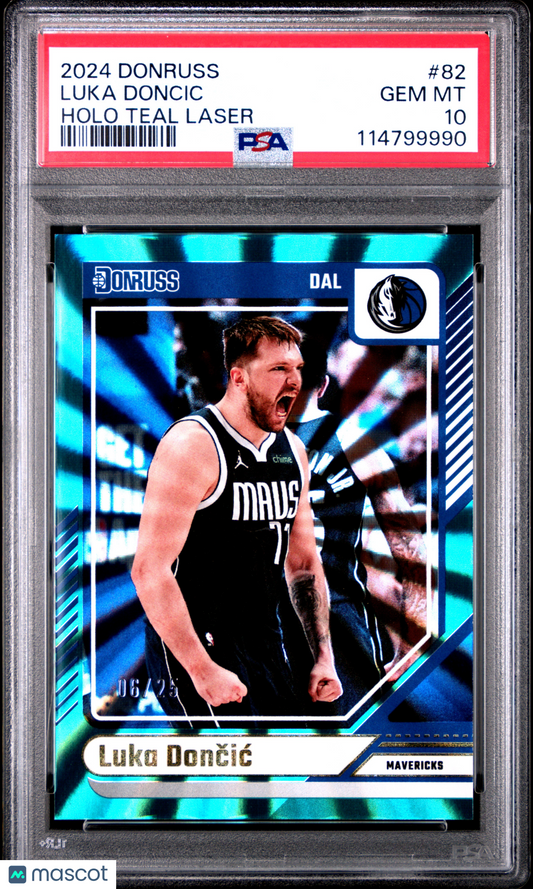 2024 Panini Donruss Luka Doncic Holo Teal Laser #82 PSA 10
