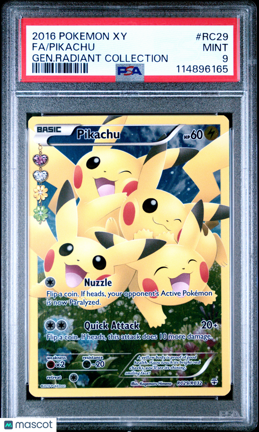 2016 Pokemon Xy Generations Radiant Collection Pikachu #RC29 PSA 9