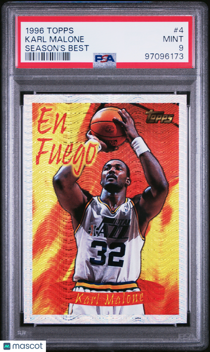 1996 Topps Season's Best Karl Malone En Fuego #4 PSA 9