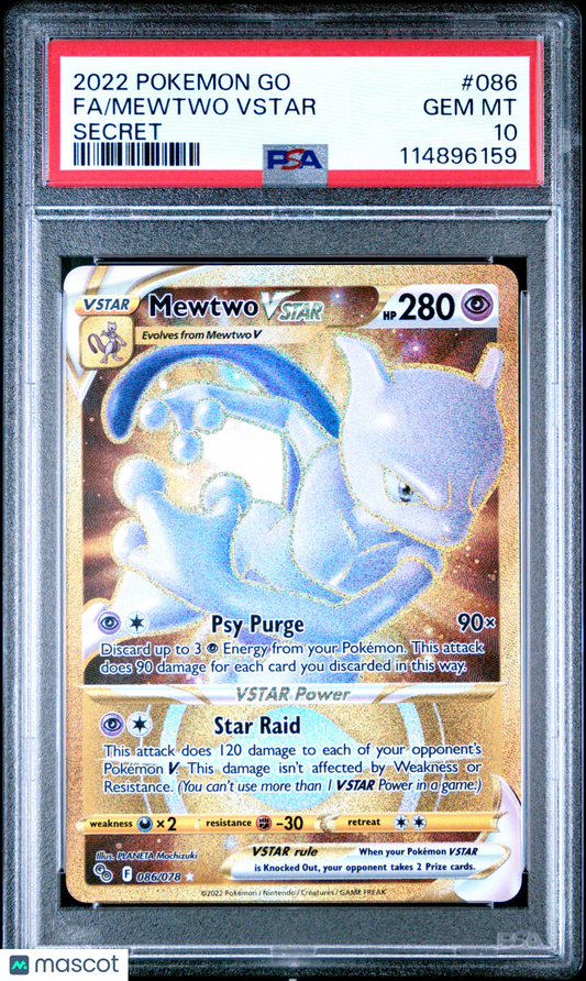 2022 Pokemon Go Mewtwo VSTAR #086 PSA 10
