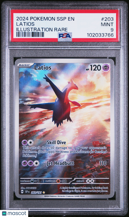 2024 Pokemon Surging Sparks Latios IR #203 PSA 9
