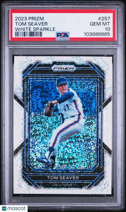 2023 Panini Prizm Tom Seaver White Sparkle #257 PSA 10