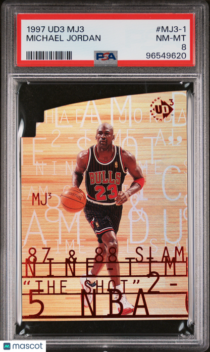 1997 UD3 MJ3 Michael Jordan Die-Cut #MJ3-1 PSA 8