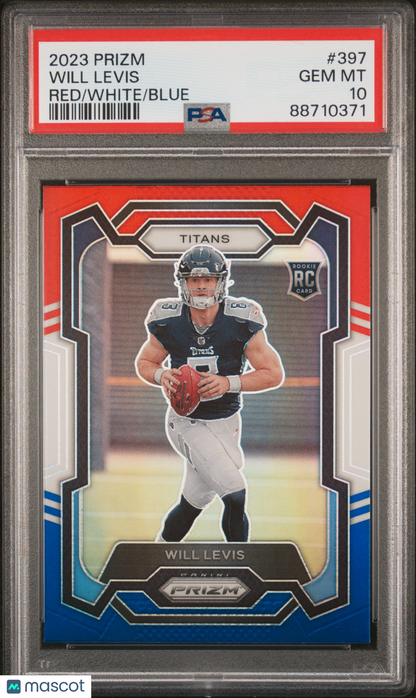 2023 Panini Prizm Will Levis Red White Blue #397 PSA 10