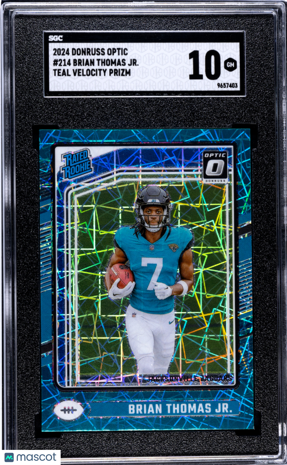 2024 Donruss Optic Brian Thomas JR. Teal Velocity Prizm #214 SGC 10
