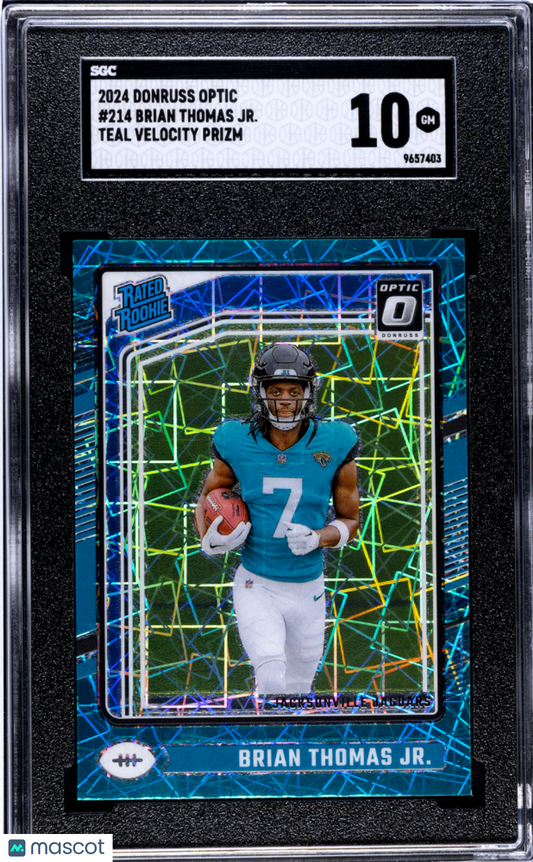 2024 Donruss Optic Brian Thomas JR. Teal Velocity Prizm #214 SGC 10