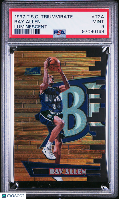 1997 Stadium Club Triumvirate Ray Allen Luminescent #T2A PSA 9
