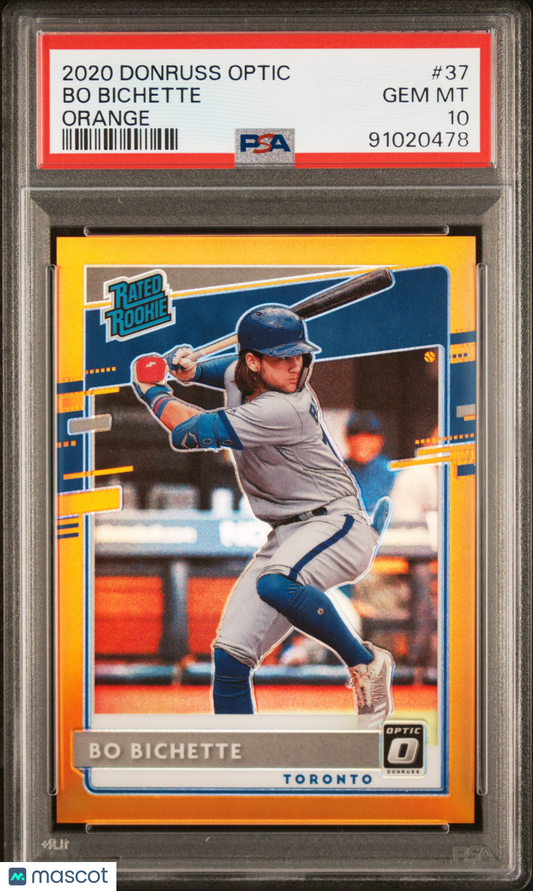 2020 Panini Donruss Optic Bo Bichette Orange #37 PSA 10