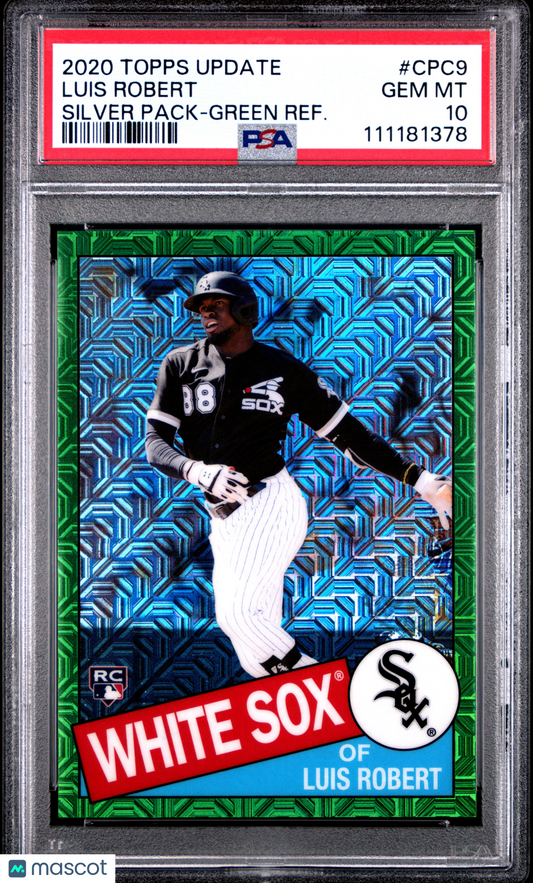 2020 Topps Update Silver Pack 1985 Luis Robert Green Refractor /99 #CPC9 PSA 10