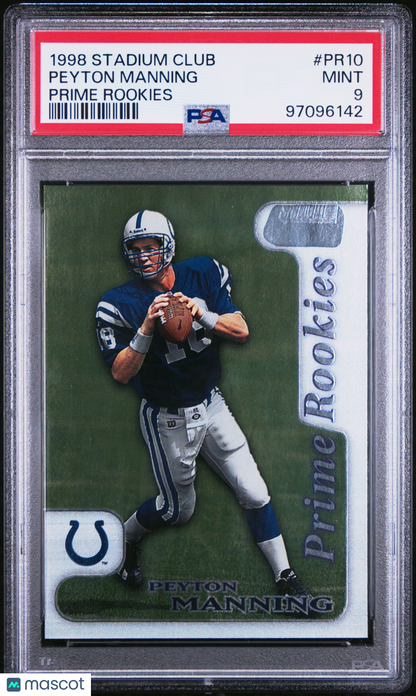 1998 Stadium Club Prime Rookies Peyton Manning #PR10 PSA 9