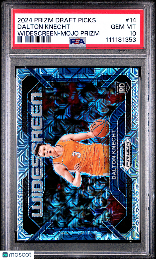 2024 Panini Prizm Draft Picks Widescreen Dalton Knecht Mojo /25 #14 PSA 10